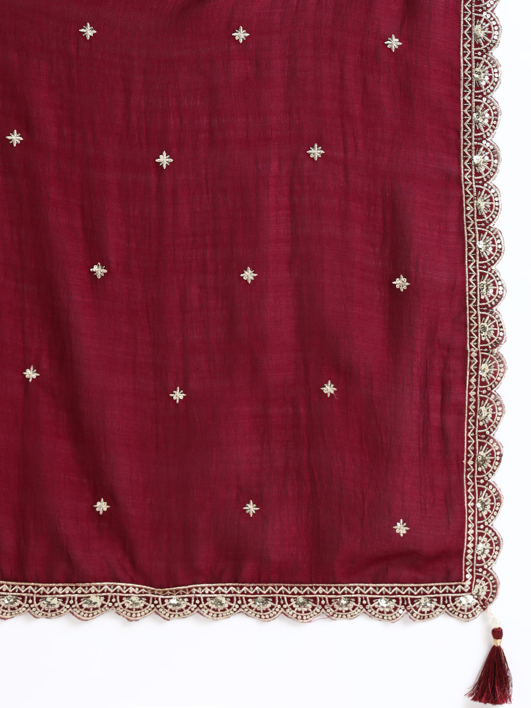 Embroidered Silk Women's Kurta, Dhoti & Dupatta Set