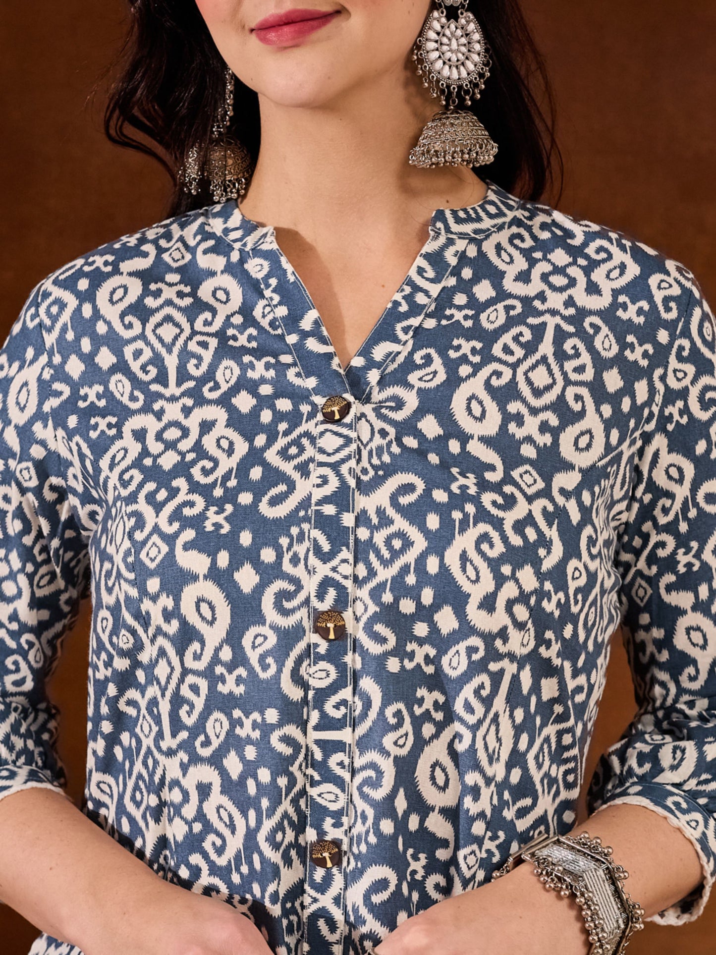 Pink Printed Cotton Women's Kurta and Pant Set