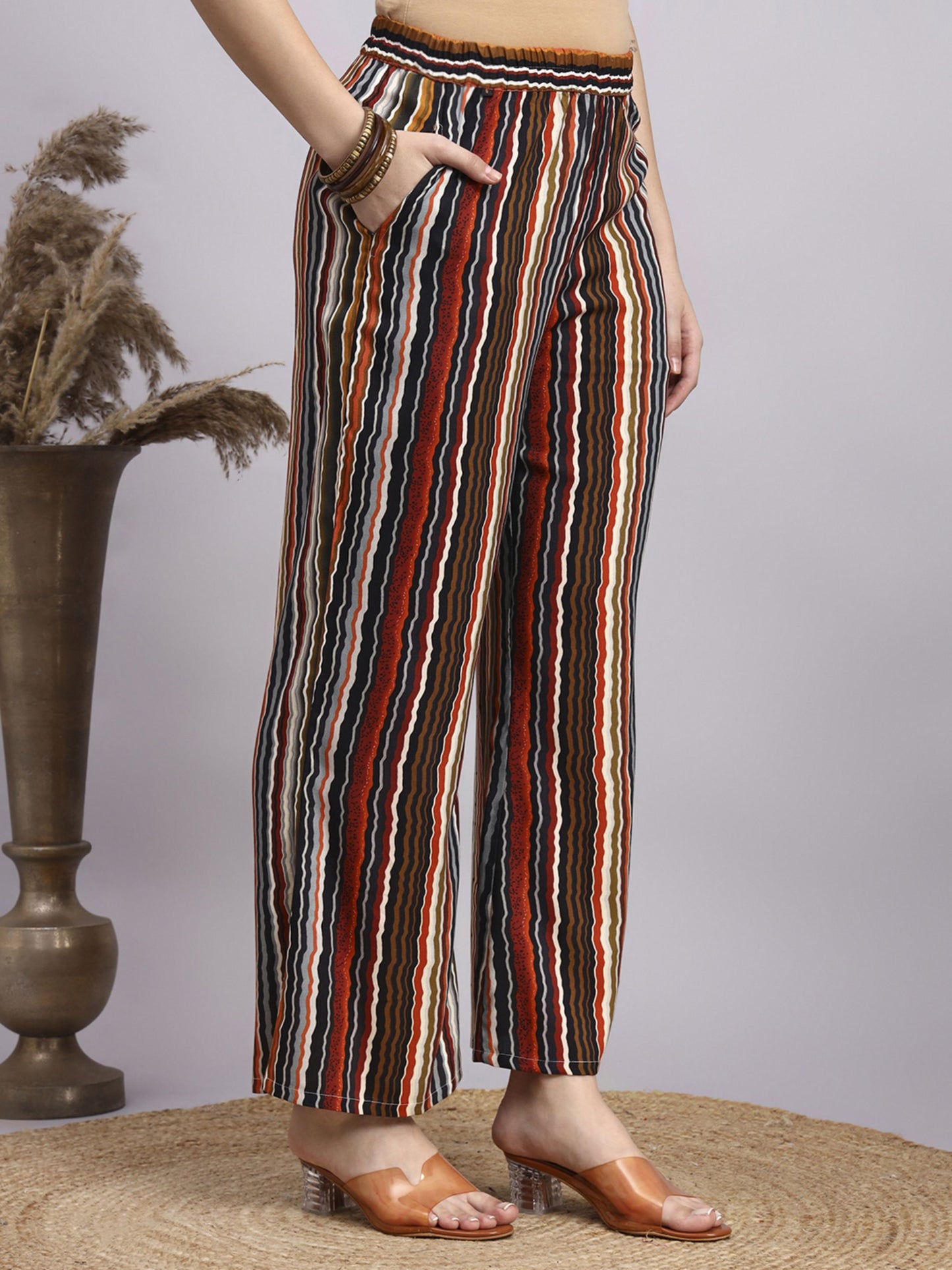 Multicolor Printed Rayon Women's Kurta and Palazzo Set