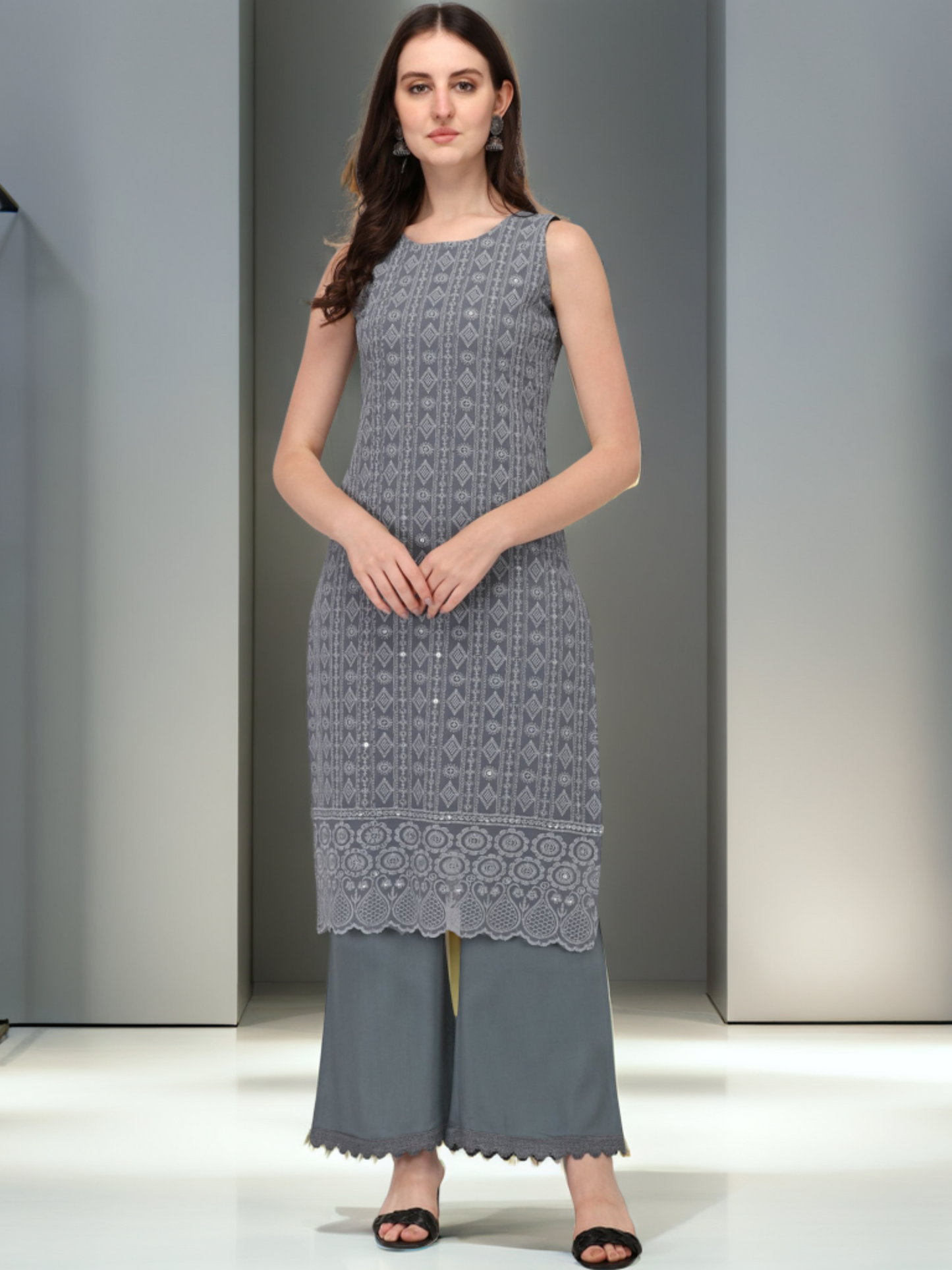 Women's Schiffily Georgette Kurta and Palazzo Set